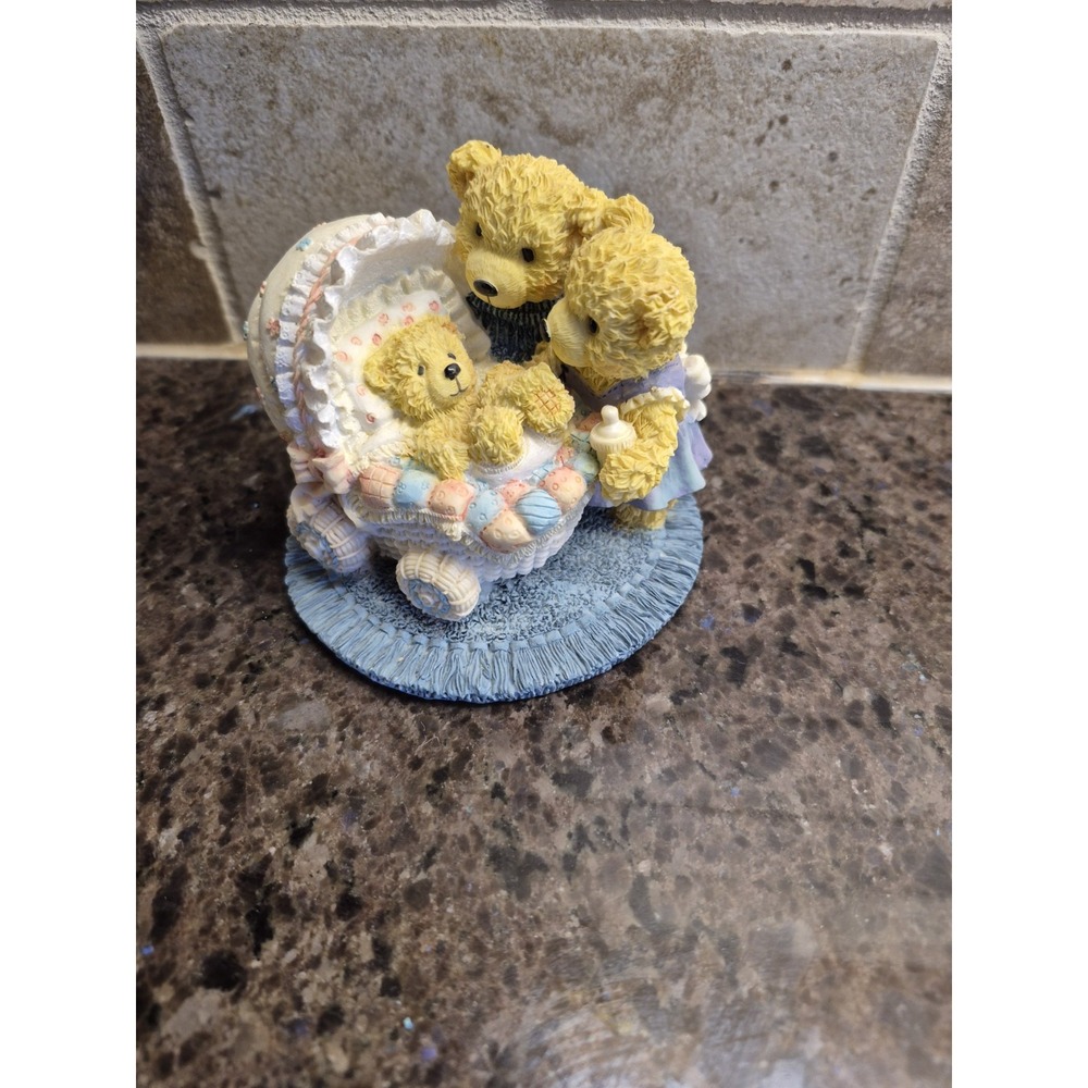 Vintage Collectible Avon Lovable Teddies Sarah & Theodore Baby Arrives
